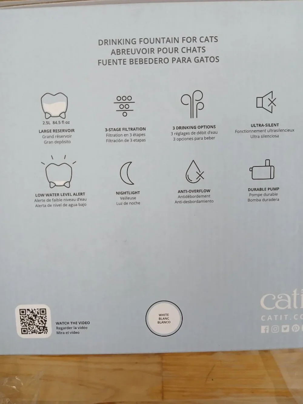 Catit Pixie Cat Drinking Fountain - White - with Extra Filters
